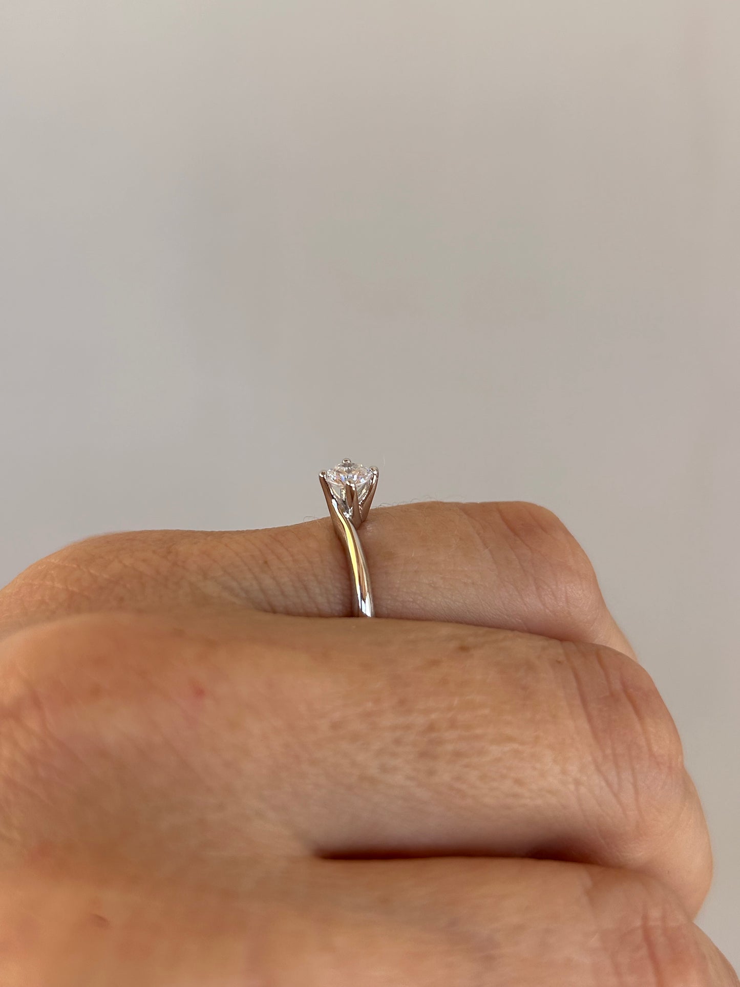 Anello Solitario Fidanzamento Argento 925