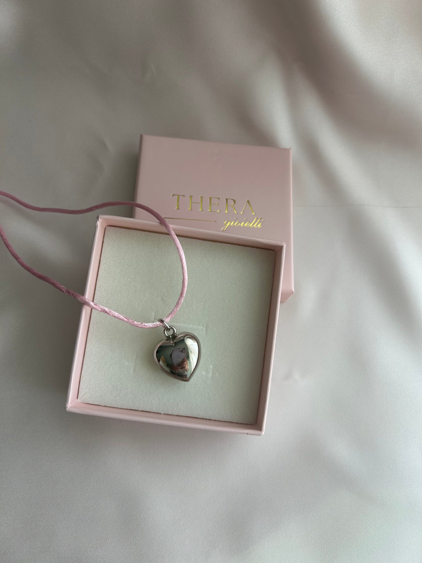 Chocker cuore laccio silver
