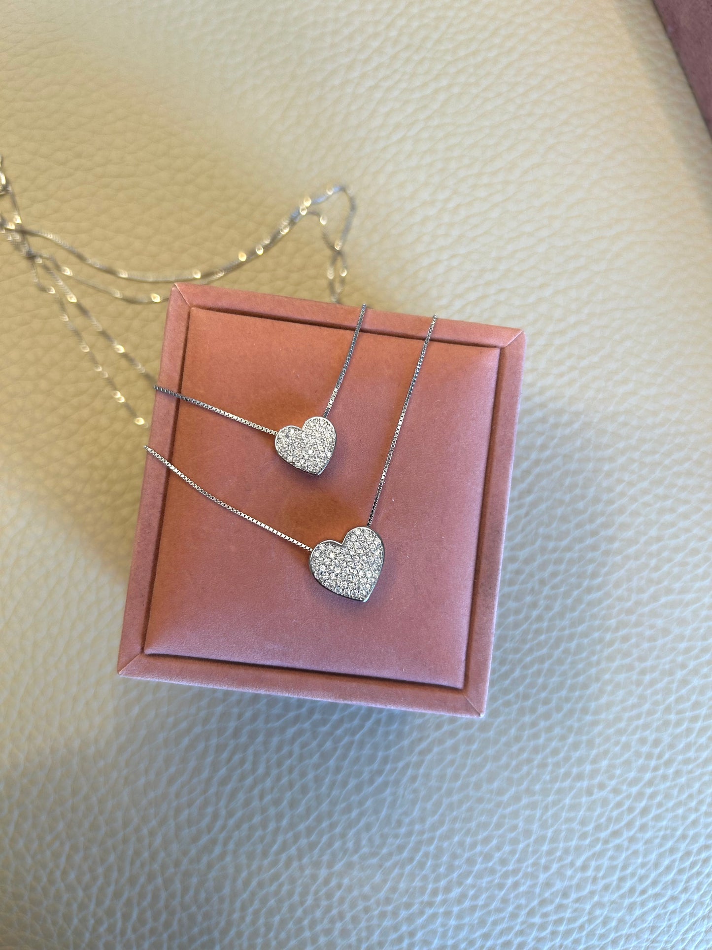 Collana cuore pavè