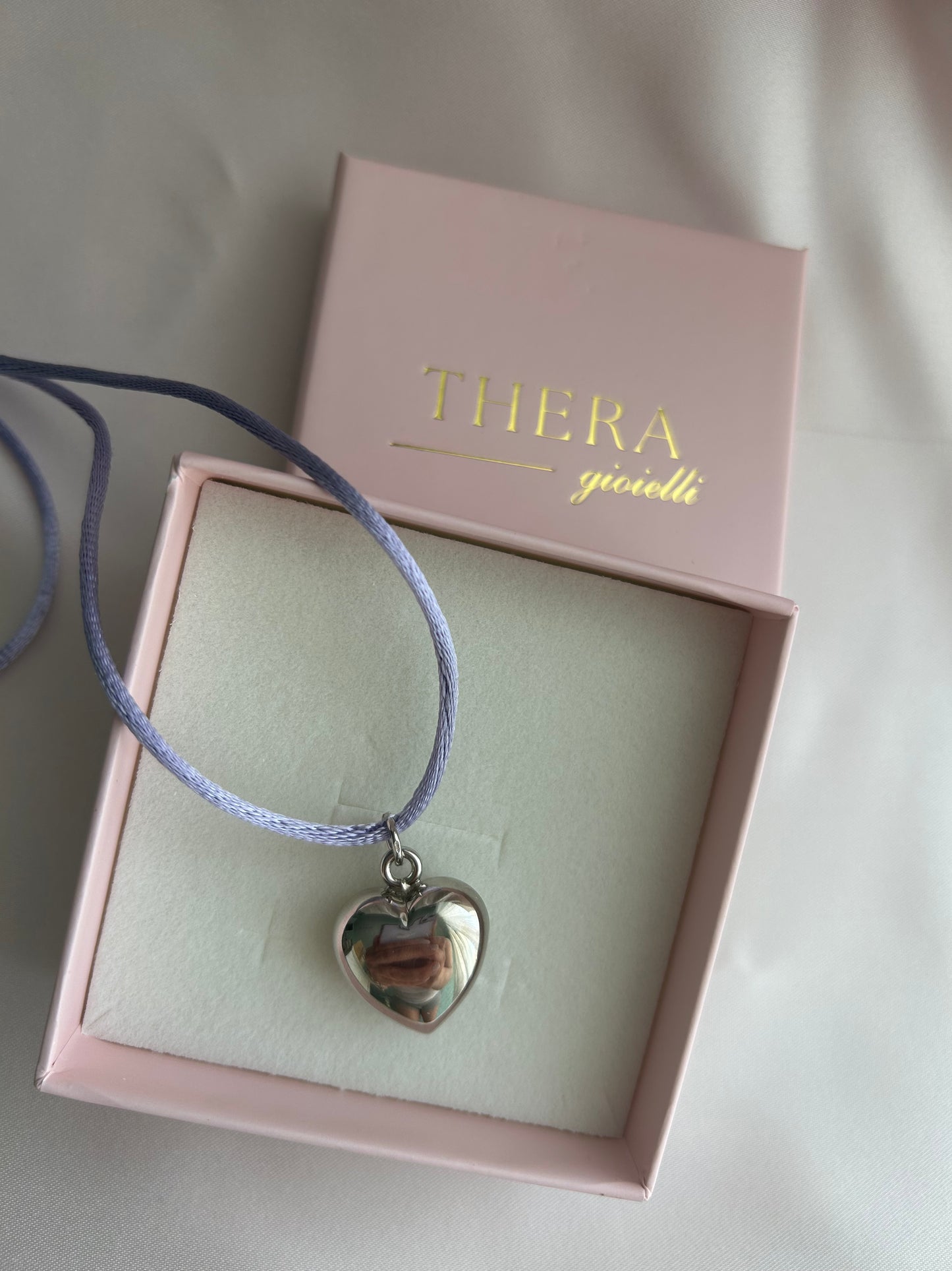 Chocker cuore laccio silver