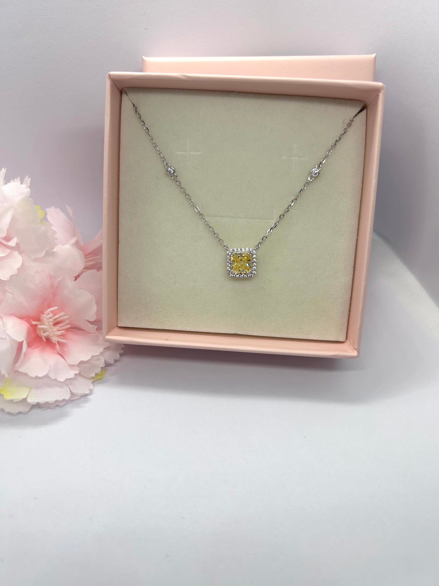 Collana Quarzo Giallo topazio in Argento 925