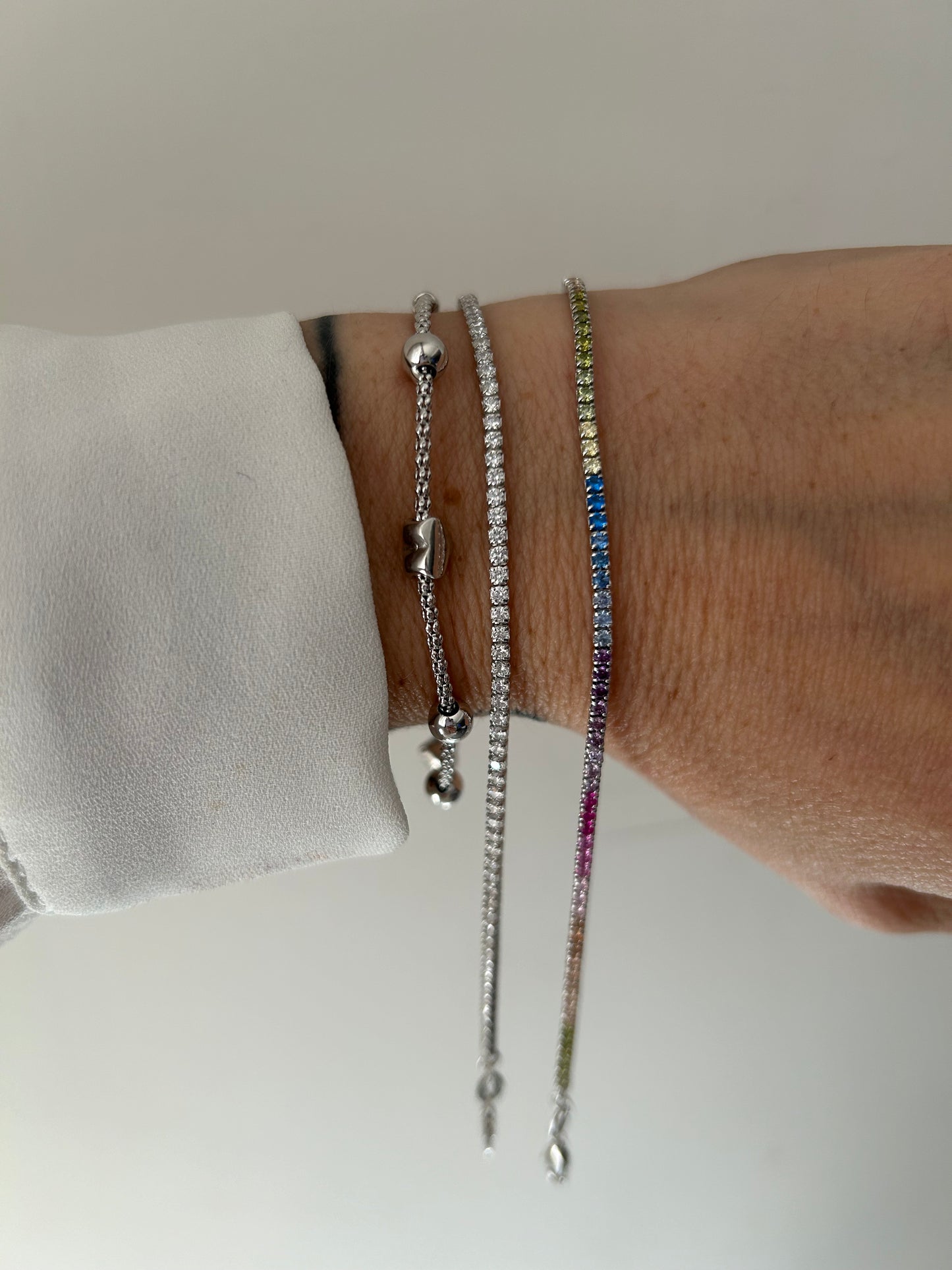 Bracciale Tennis regolabile silver