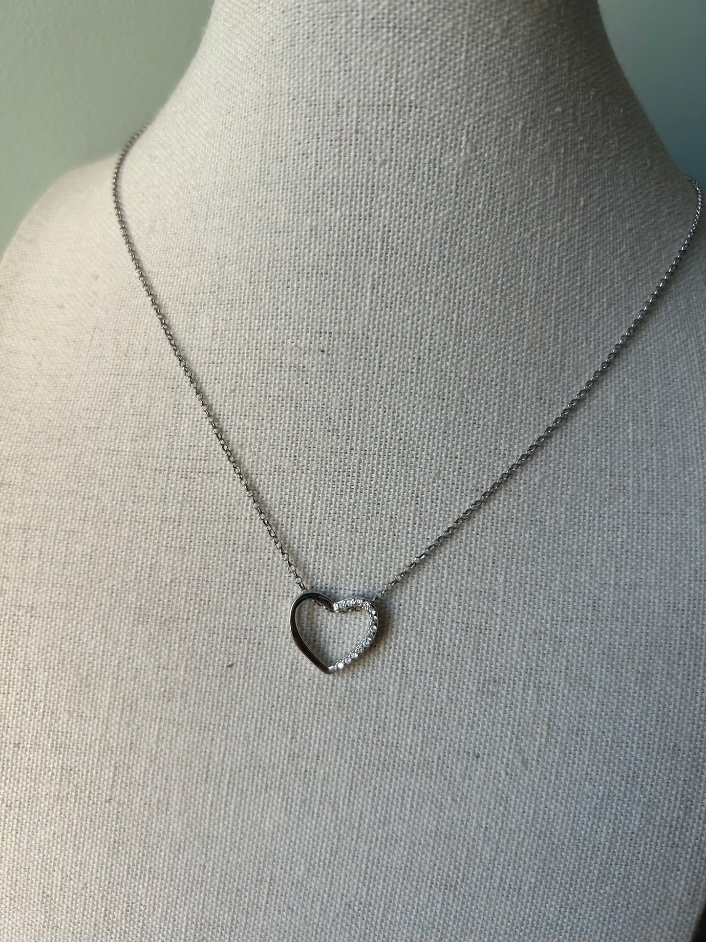 Collana cuore zirconato