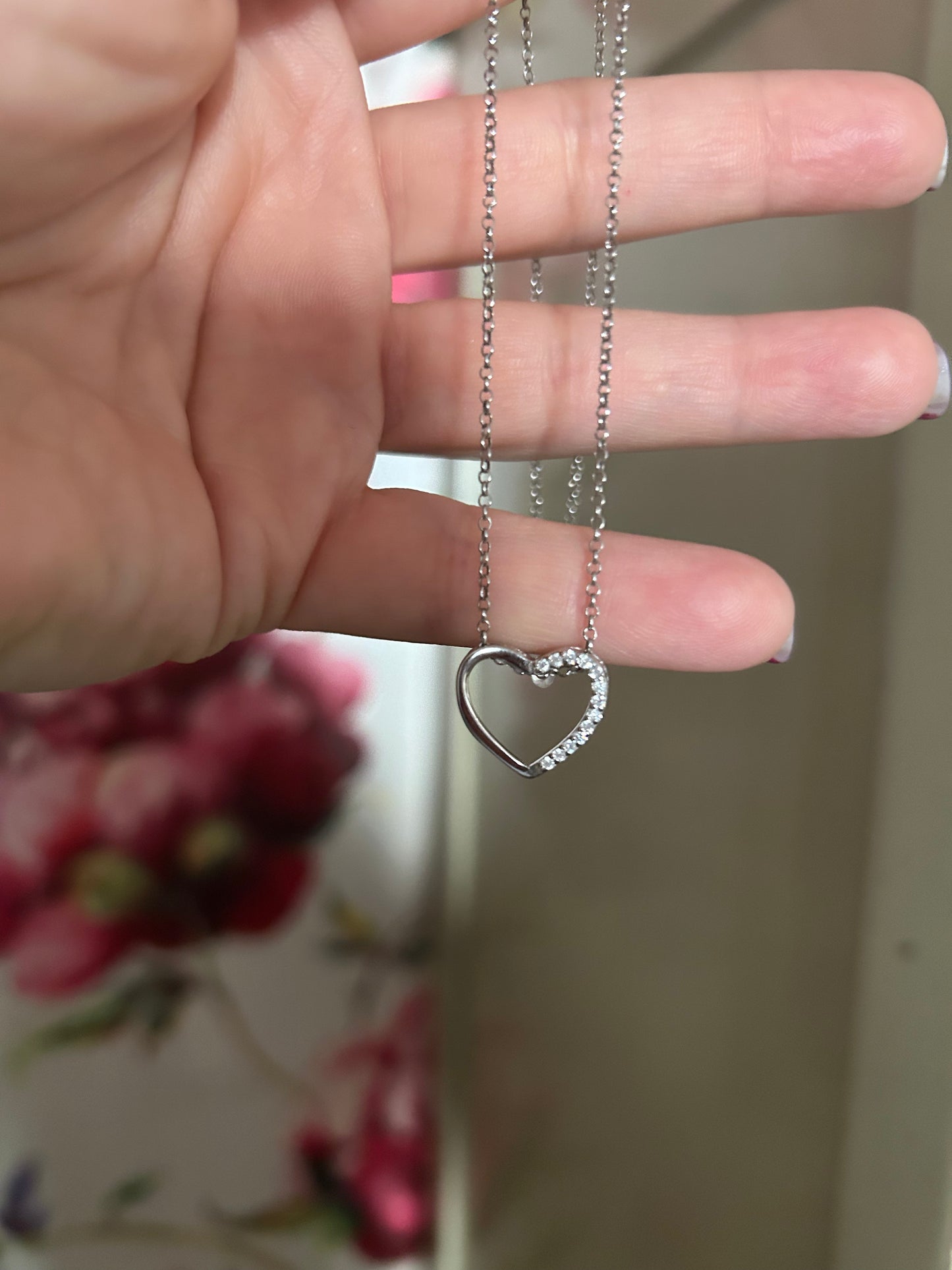 Collana cuore zirconato