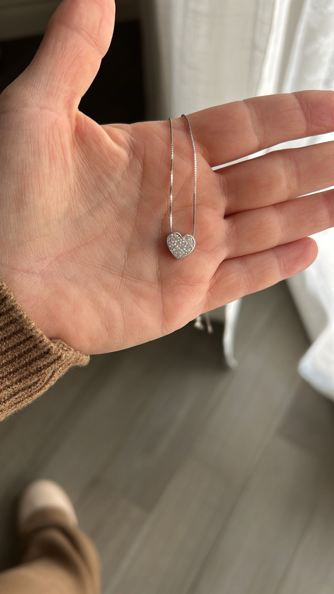 Collana cuore pavè