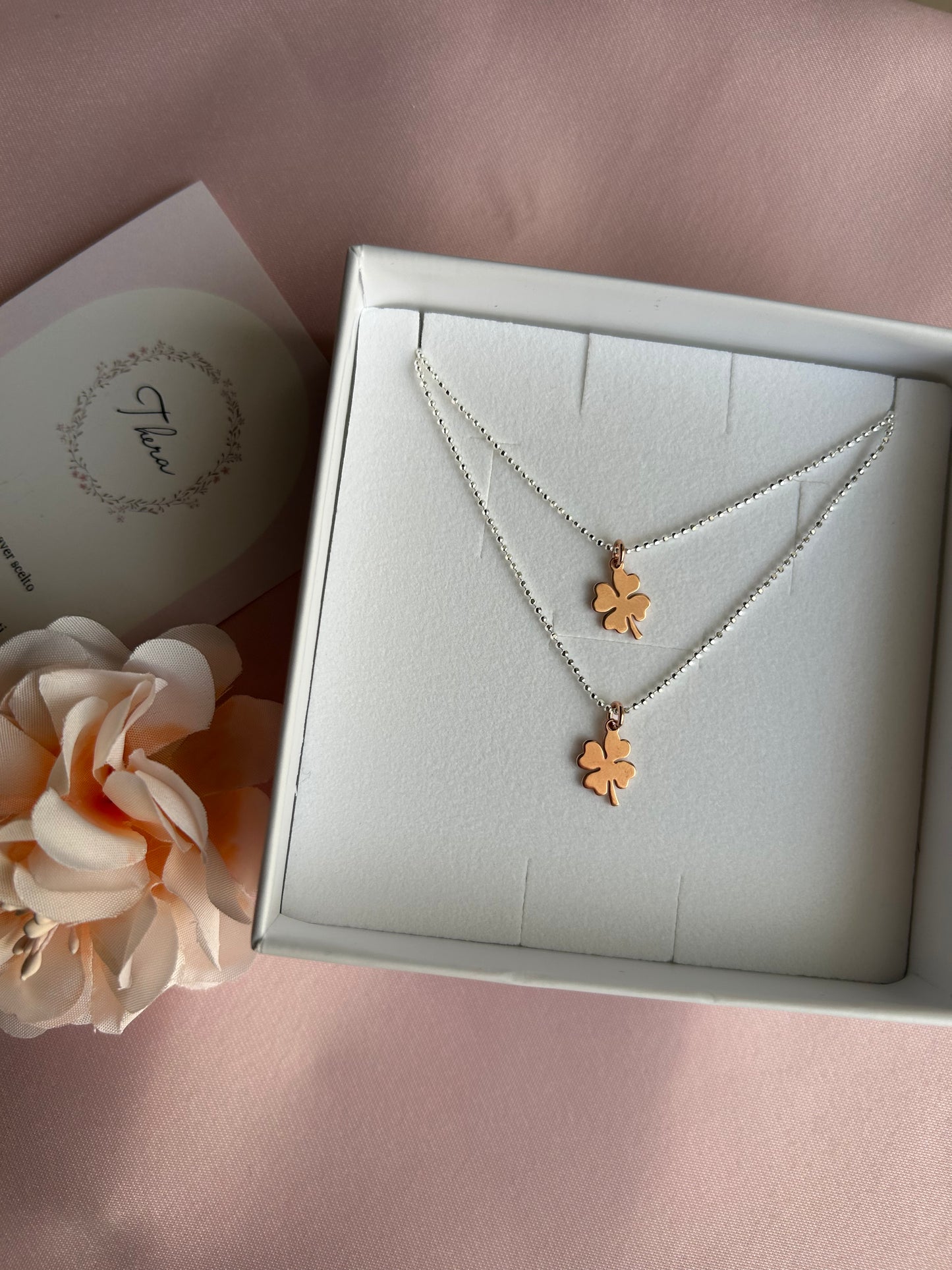 Collana quadrifoglio 🍀 bicolore