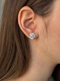 Orecchini Victoria Bloom - Fiore in Argento 925 con Zirconi Bianchi