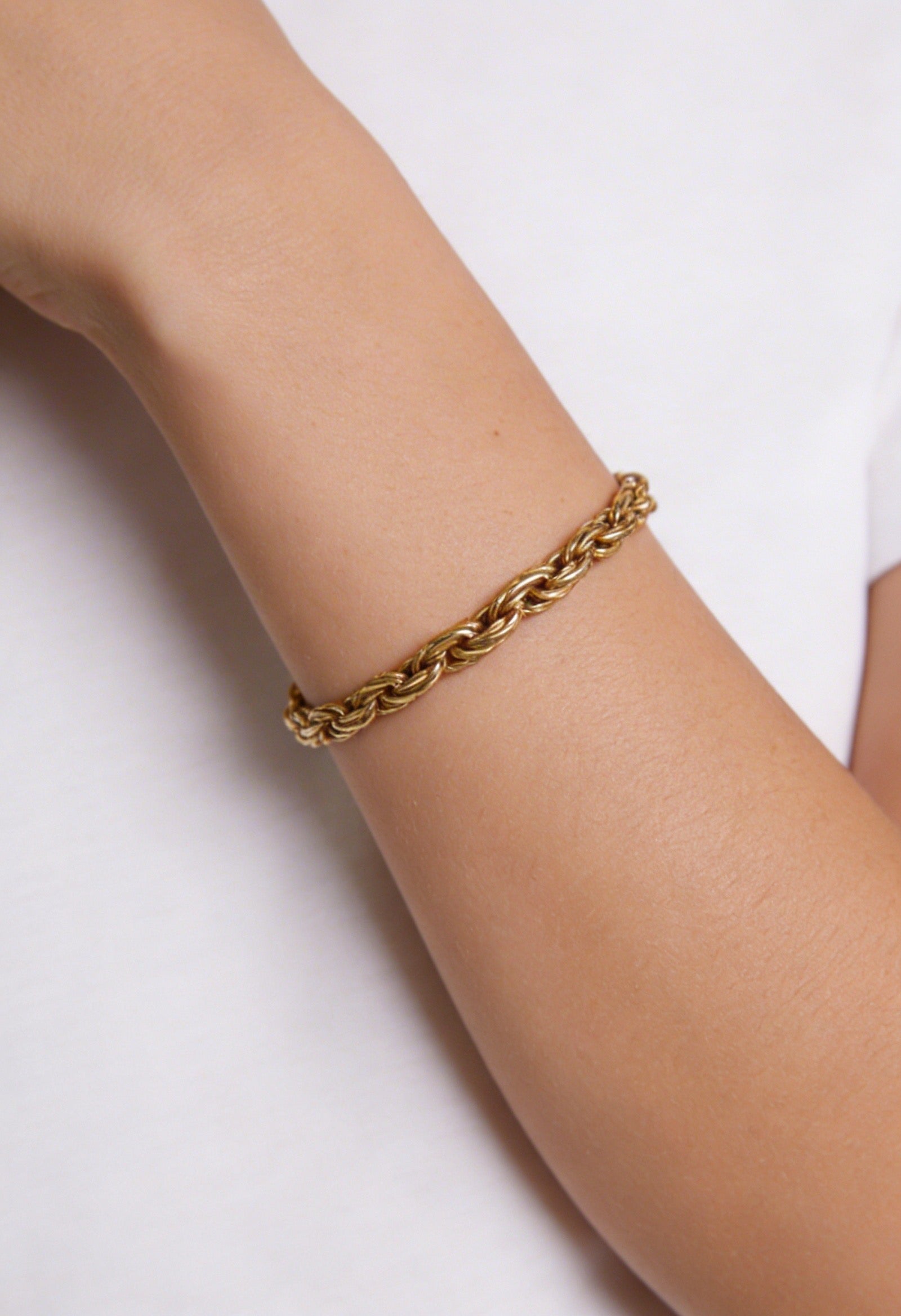 Bracciale Trama Catena Regolabile Acciaio Inossidabile