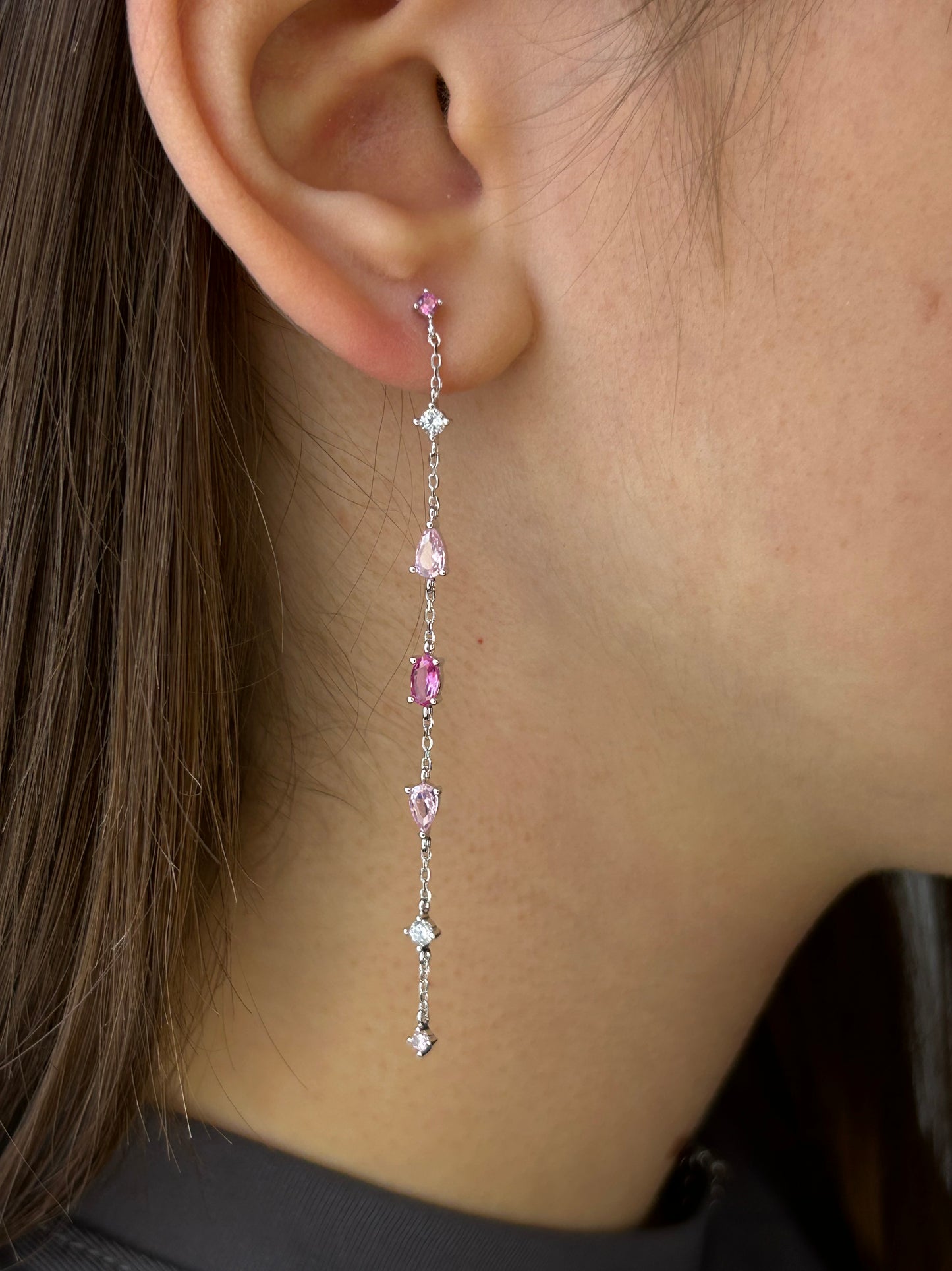 Orecchini Josephin Pendenti Argento 925 Zirconi Colorati