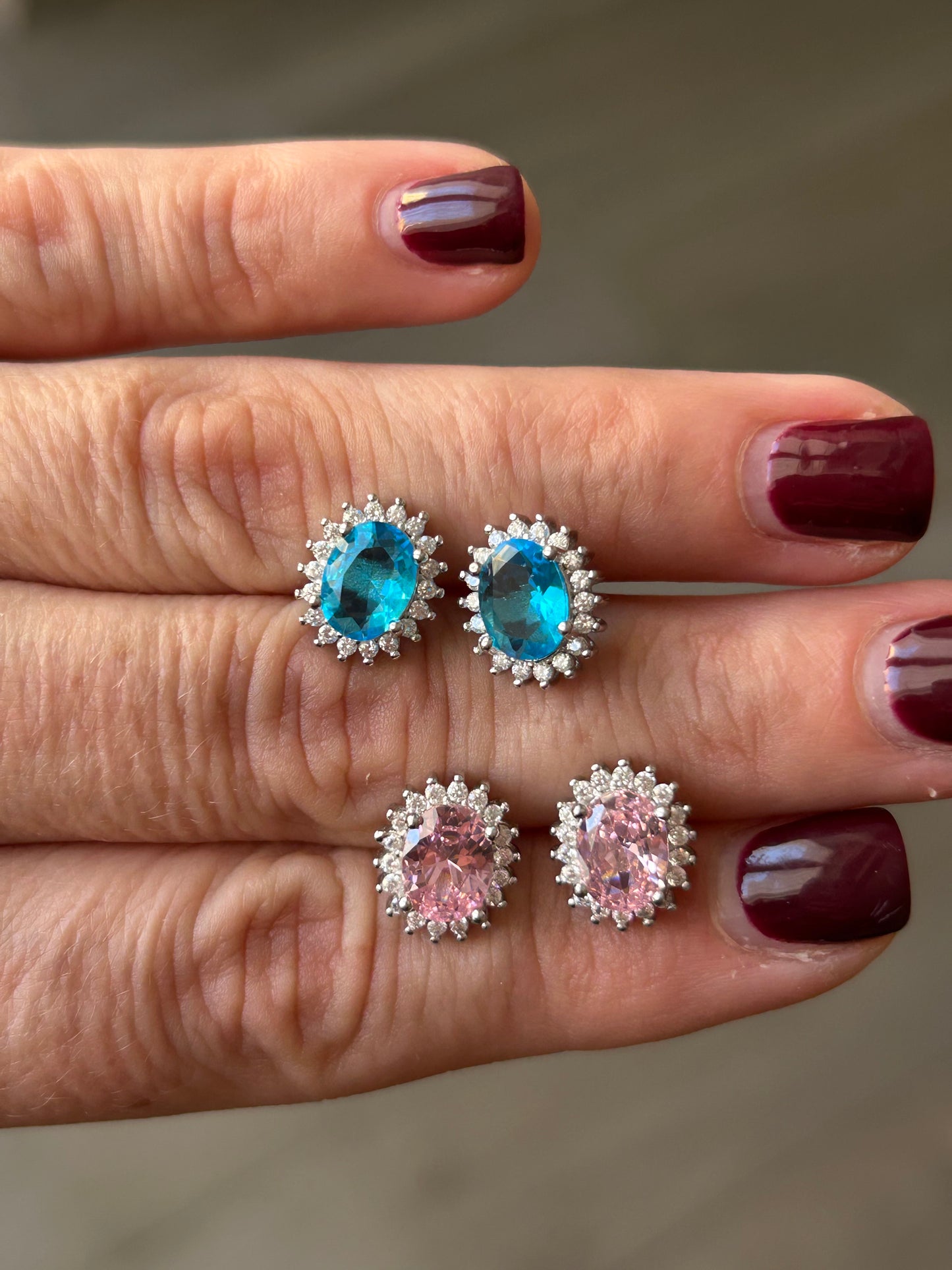 Orecchini Kate Medi - Argento 925 con Zirconi Bianchi e Pietra Colorata