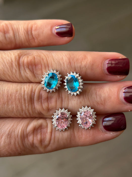 Orecchini Kate Medi - Argento 925 con Zirconi Bianchi e Pietra Colorata