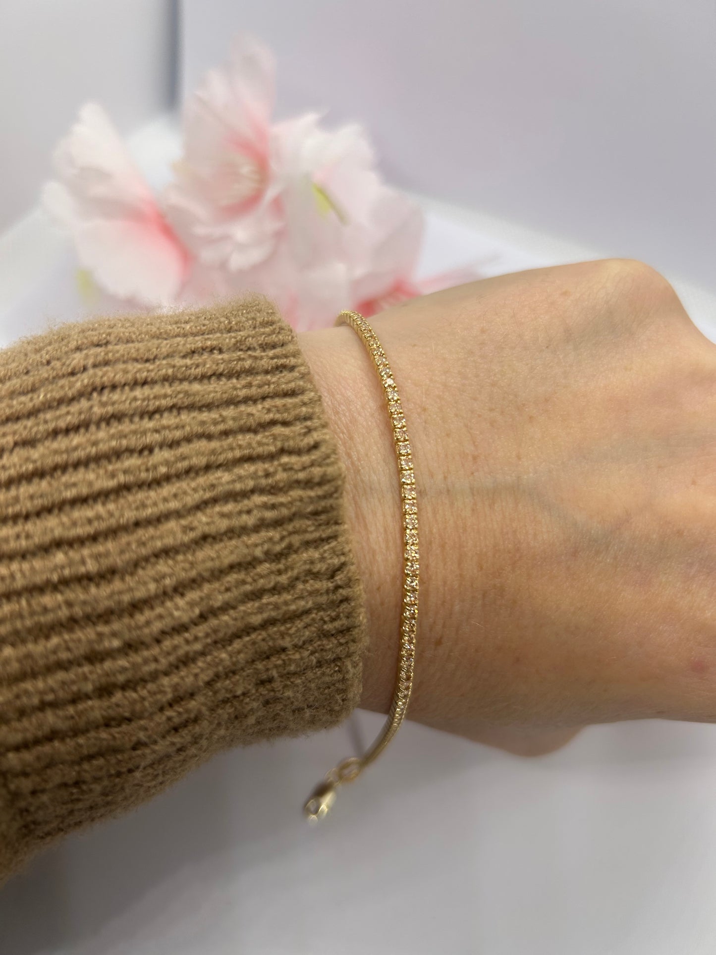 Bracciale Tennis regolabile Gold