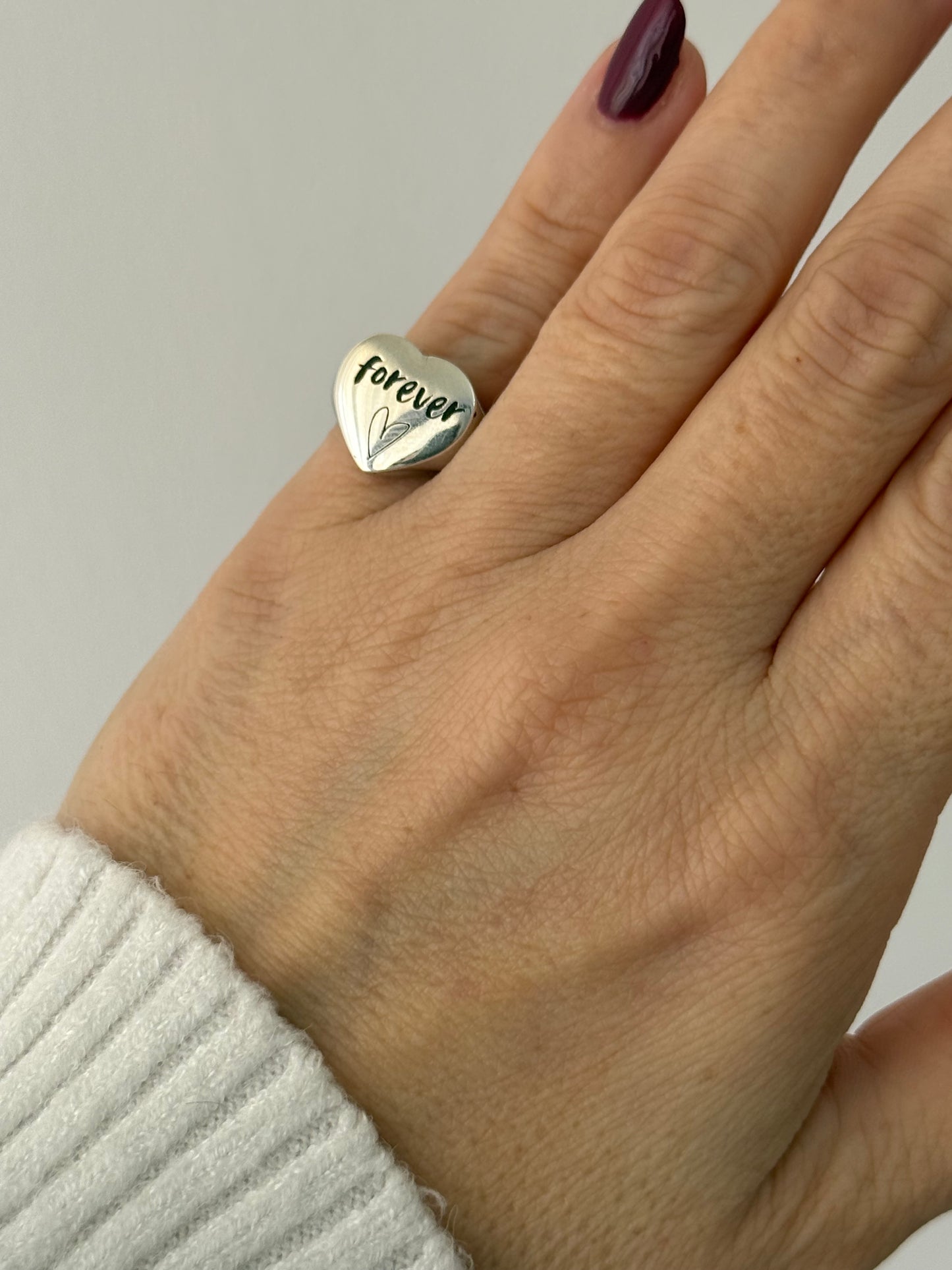 Anello chevalier cuore - Argento 925 regolabile personalizzabile