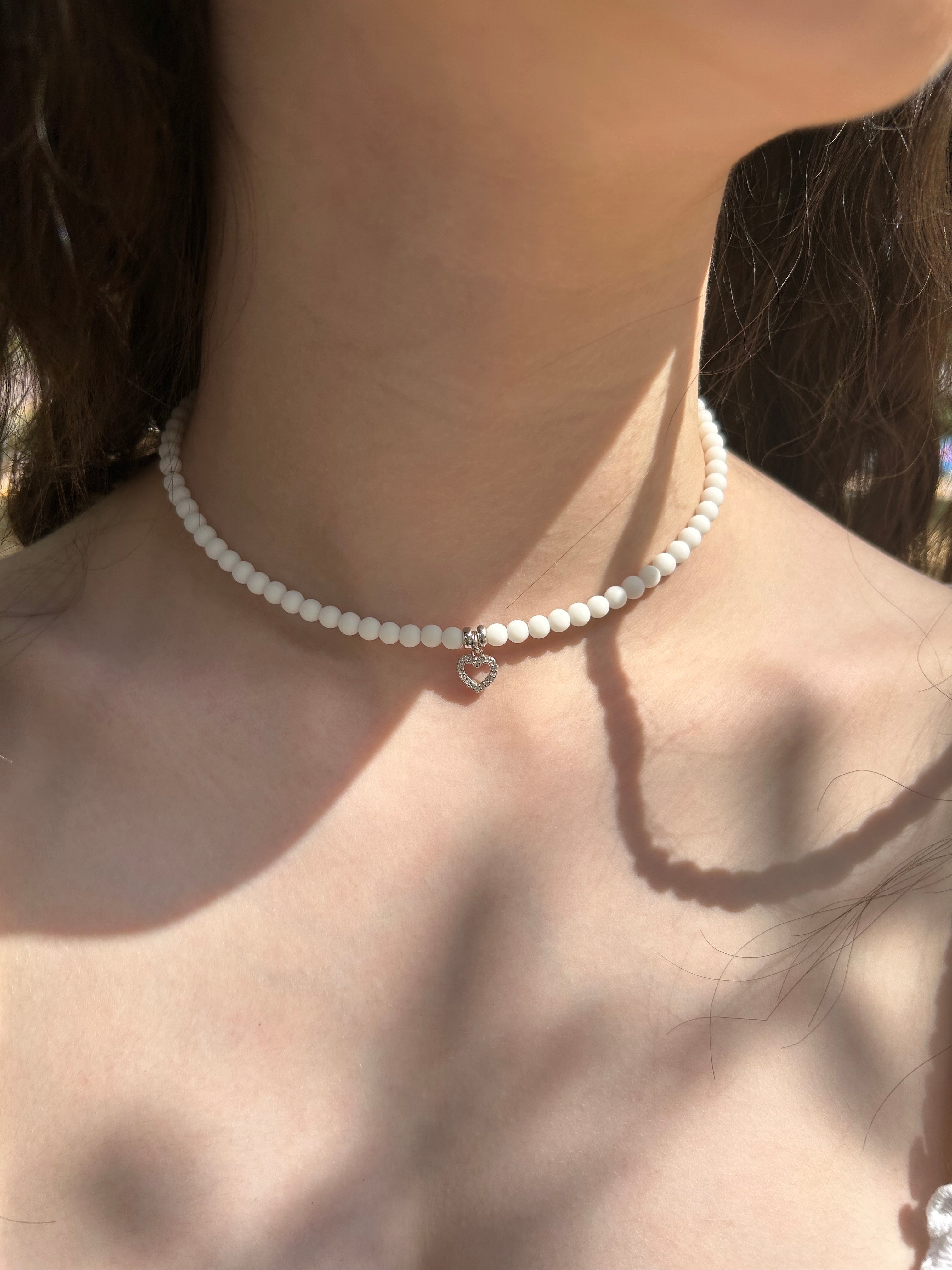 Collana Choker Bianca con Zirconi – Argento 925