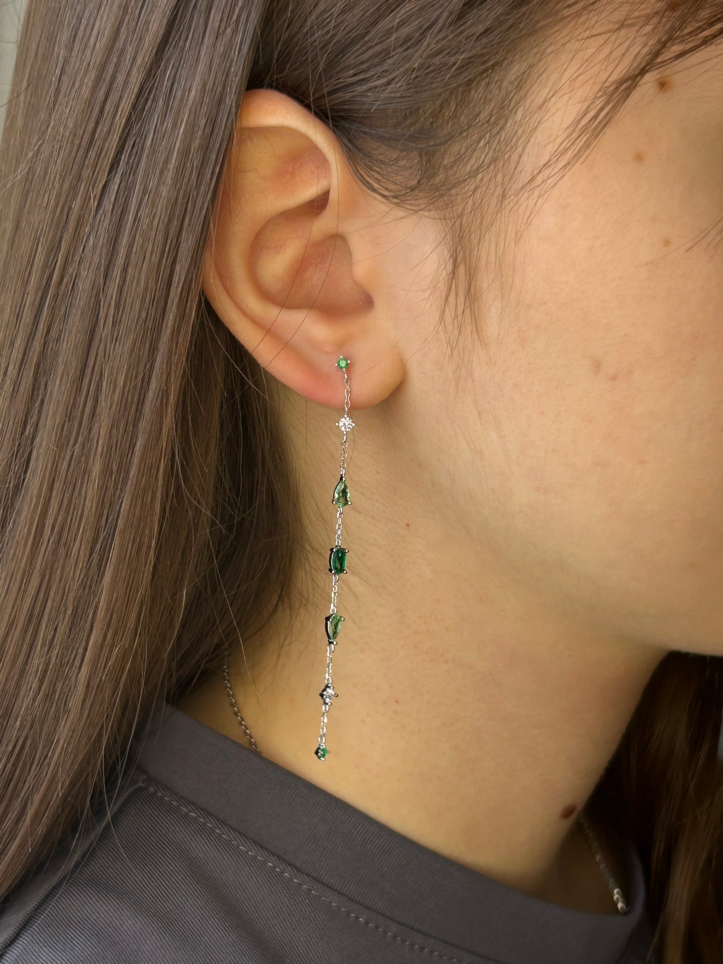 Orecchini Josephin Pendenti Argento 925 Zirconi Colorati