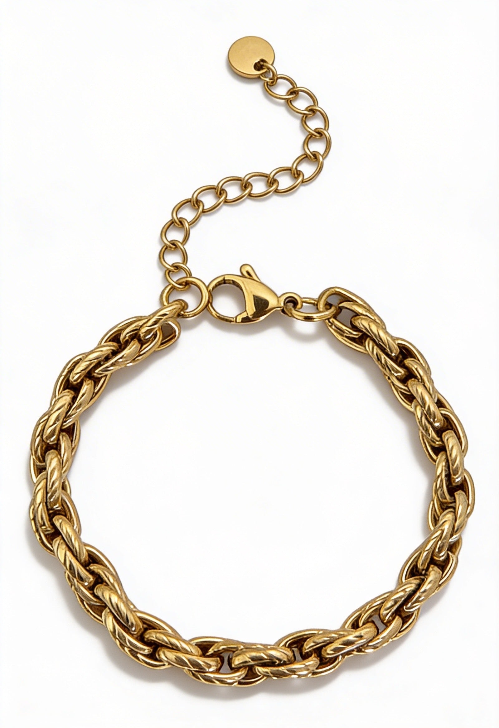 Bracciale Trama Catena Regolabile Acciaio Inossidabile