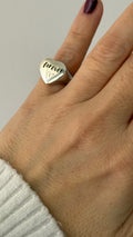 Anello chevalier cuore - Argento 925 regolabile personalizzabile