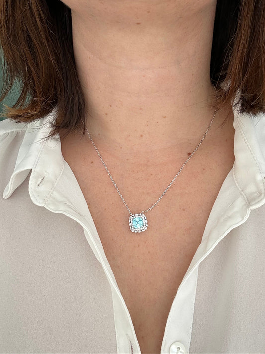 Collana Quarzo Acquamarina in Argento 925