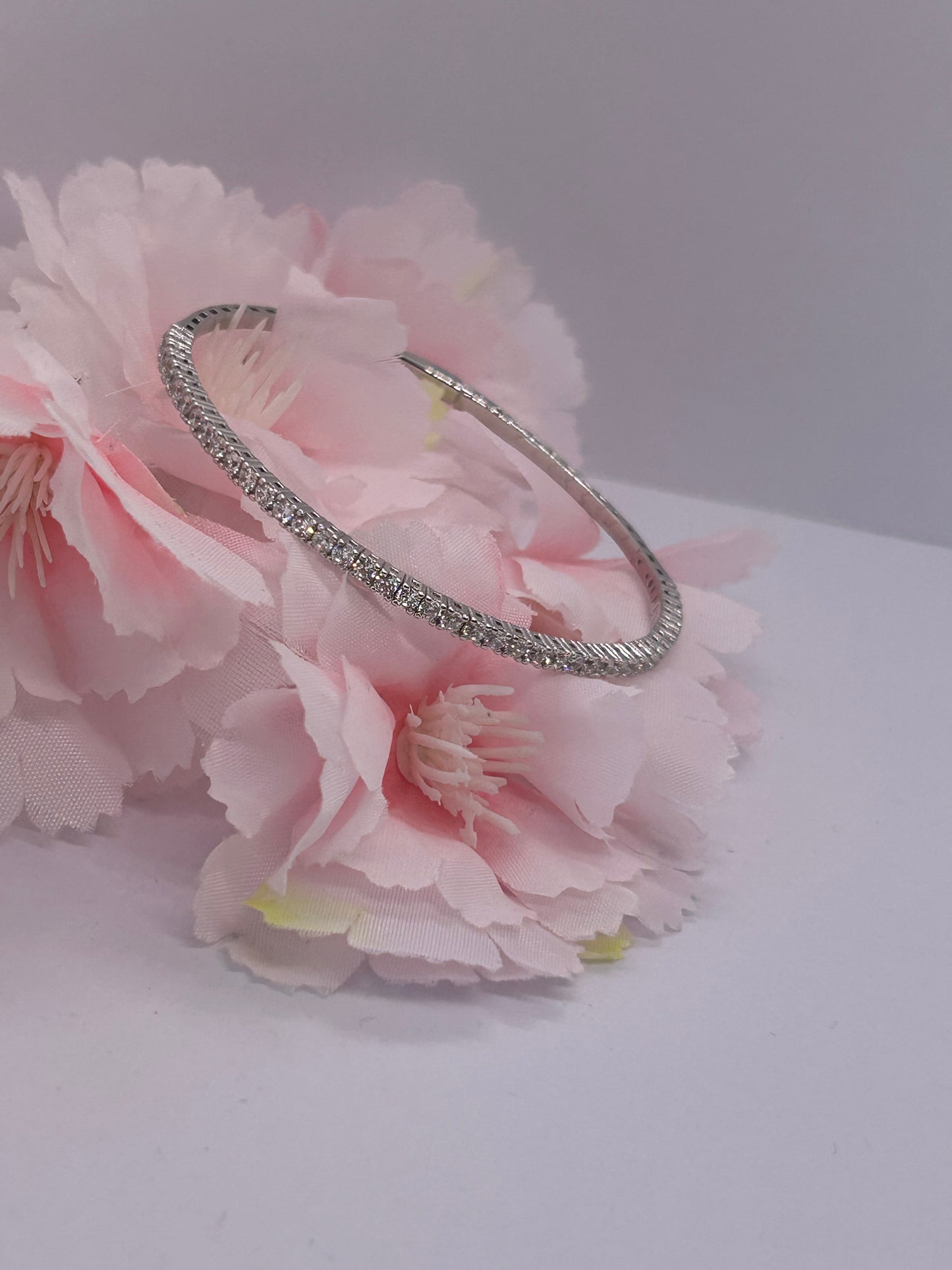 Bracciale Semirigido Tennis Argento 925 e Zirconi Bianchi