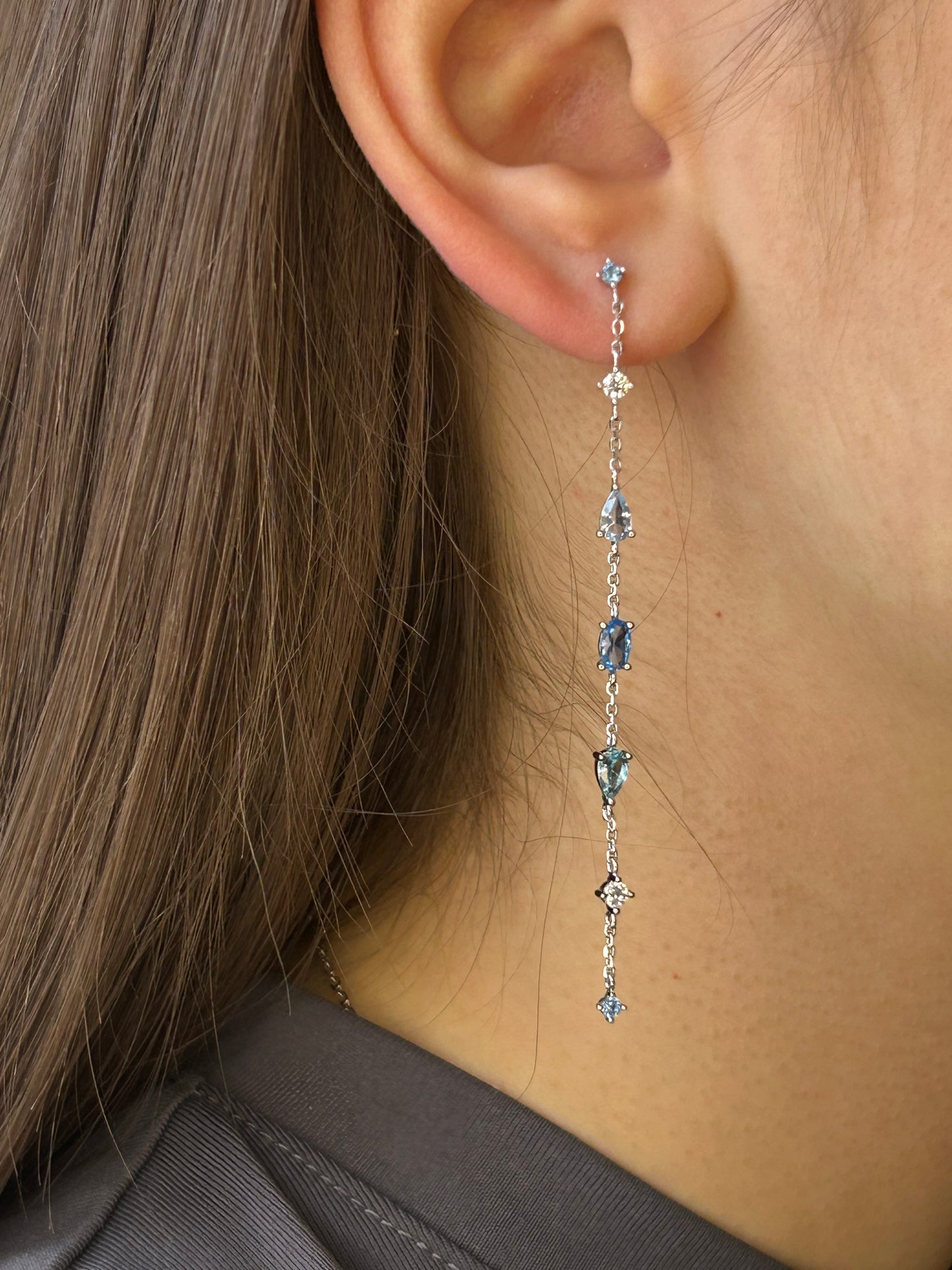 Orecchini Josephin Pendenti Argento 925 Zirconi Colorati