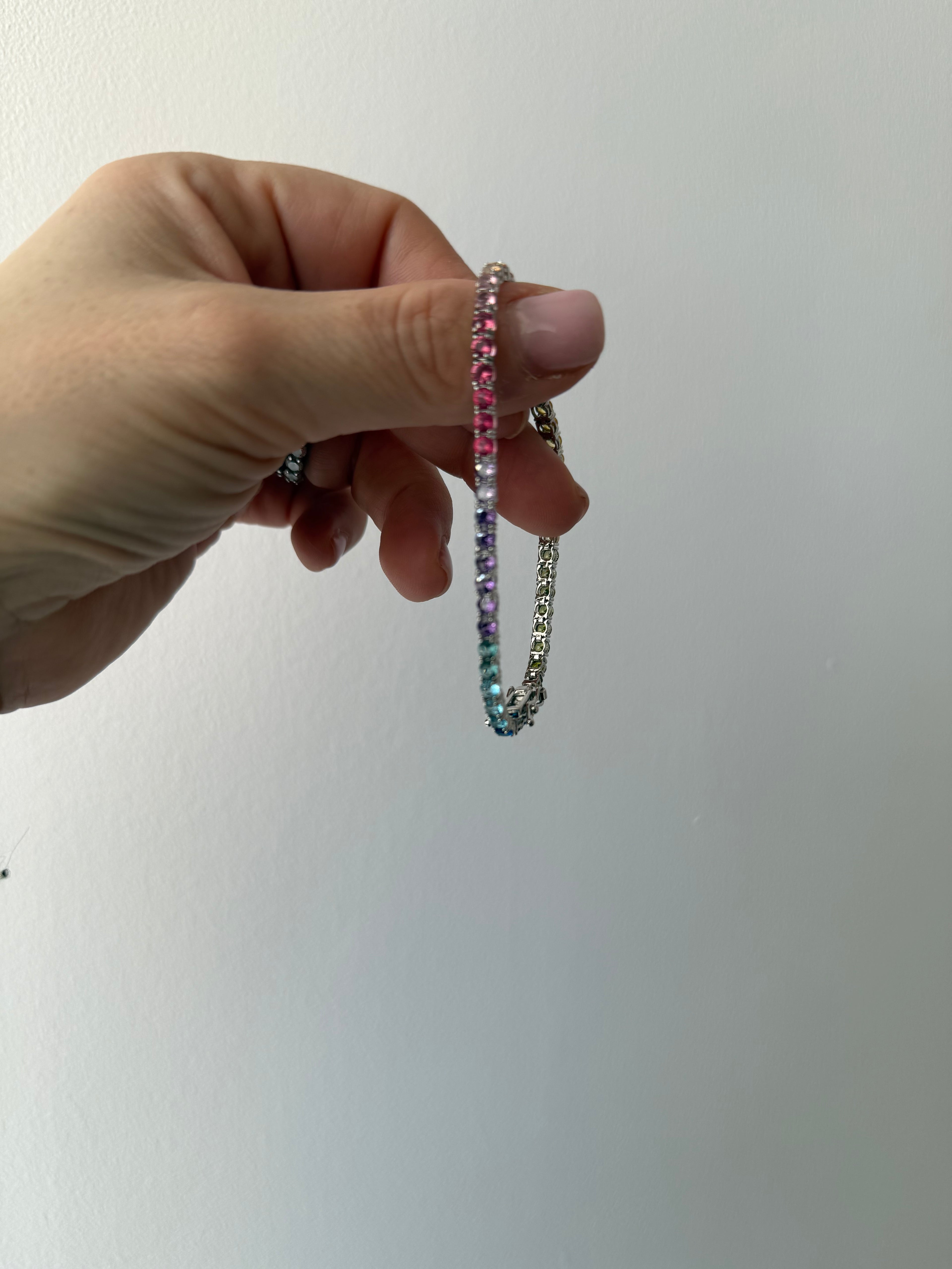 Bracciale Tennis Rainbow Argento 925