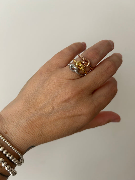 Anello Nodo Regolabile Argento 925 - Simbolo di Legame
