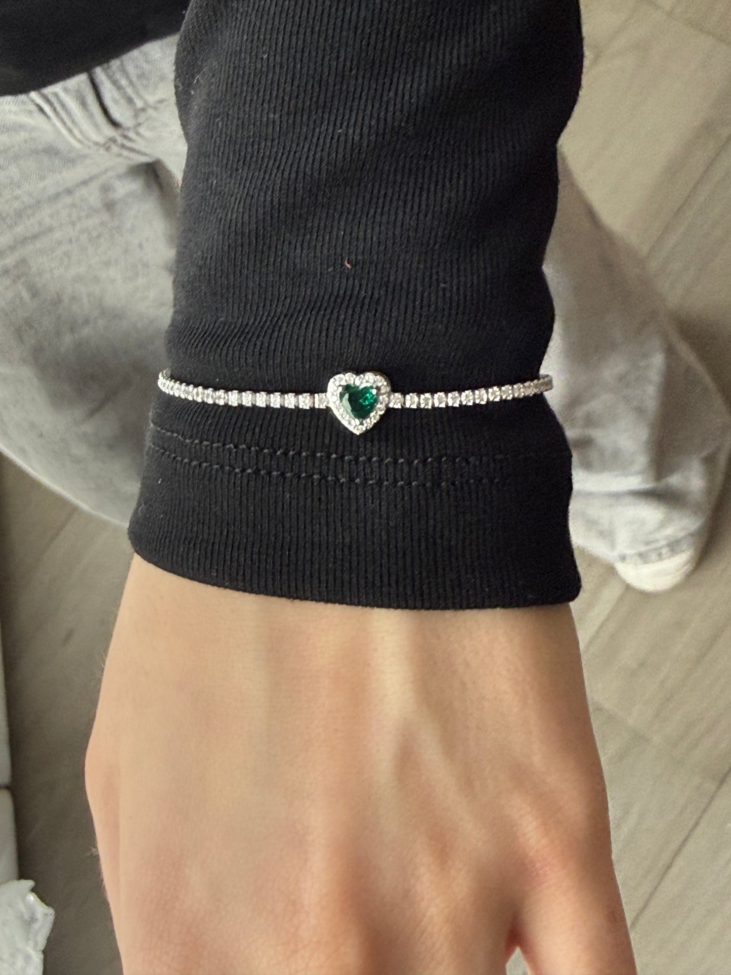 Bracciale Tennis Cuore Argento 925