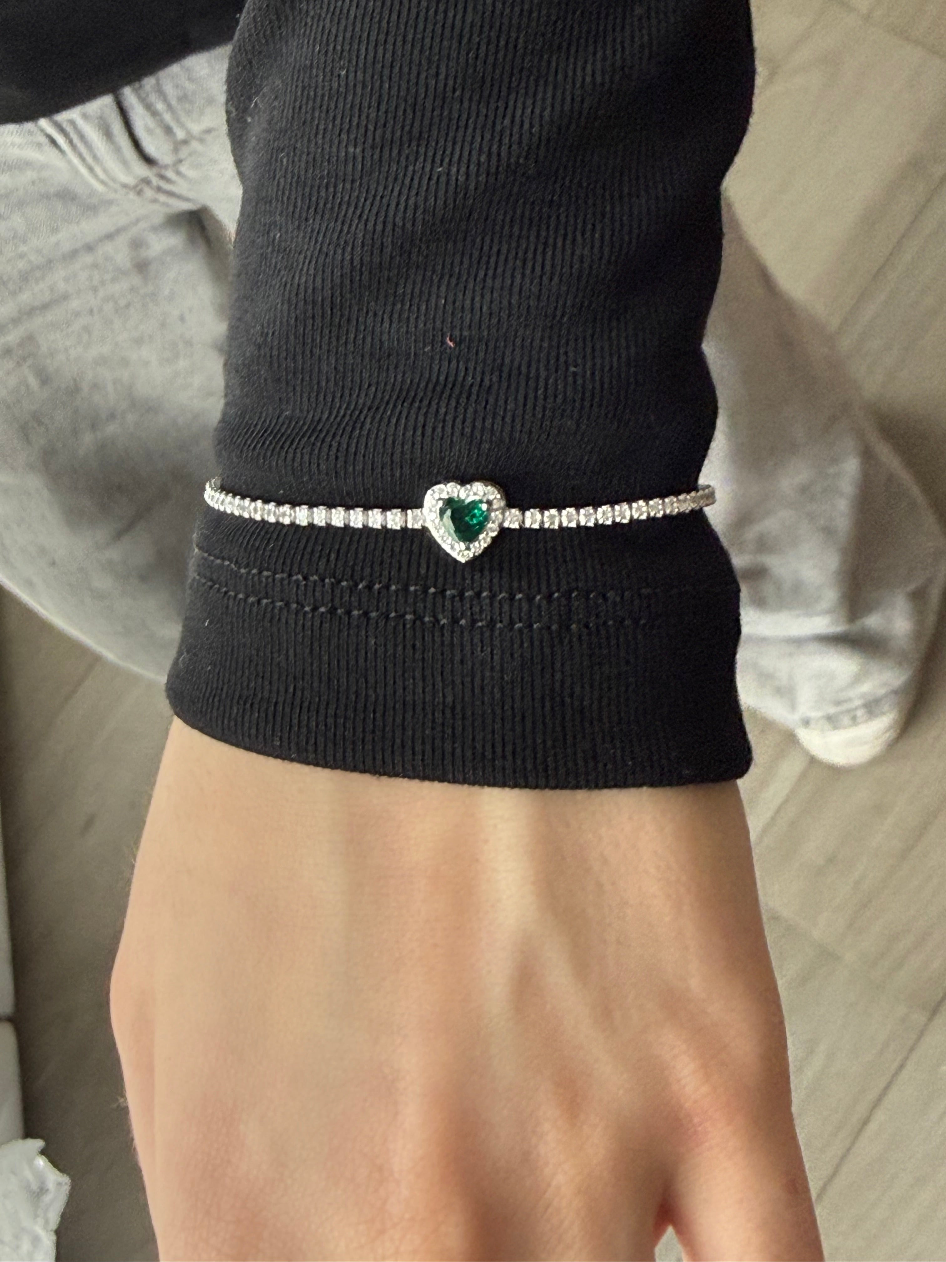 Bracciale Tennis Cuore Argento 925