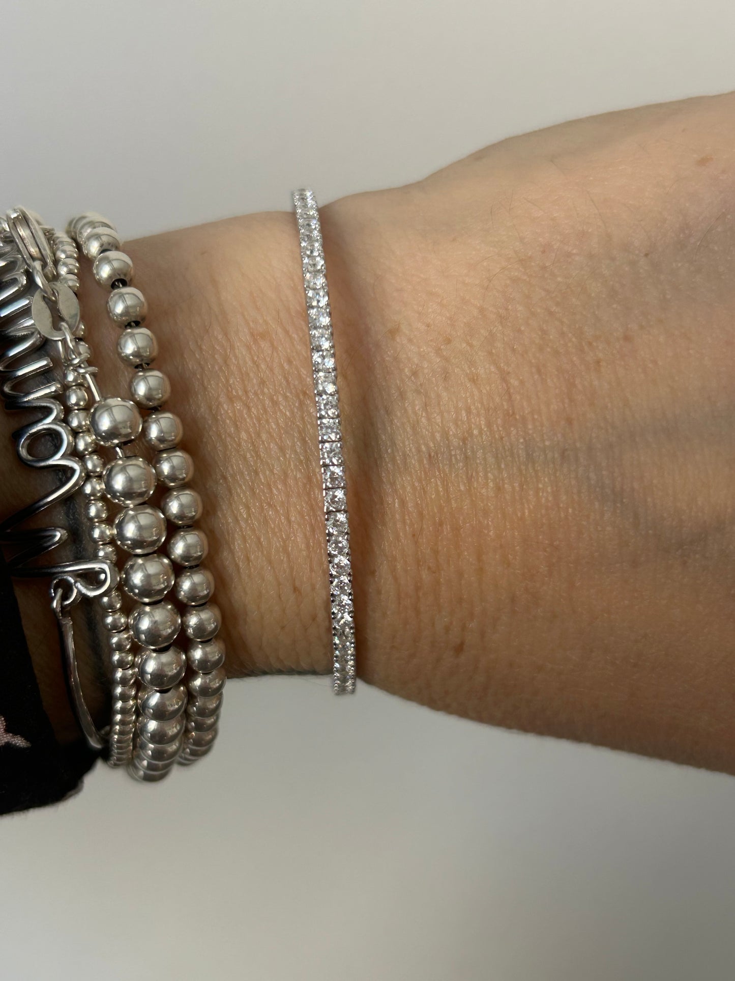 Bracciale Semirigido Tennis Argento 925 e Zirconi Bianchi