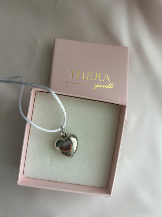 Chocker cuore laccio silver
