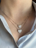 Collana cuore pavè