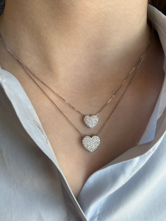 Collana cuore pavè