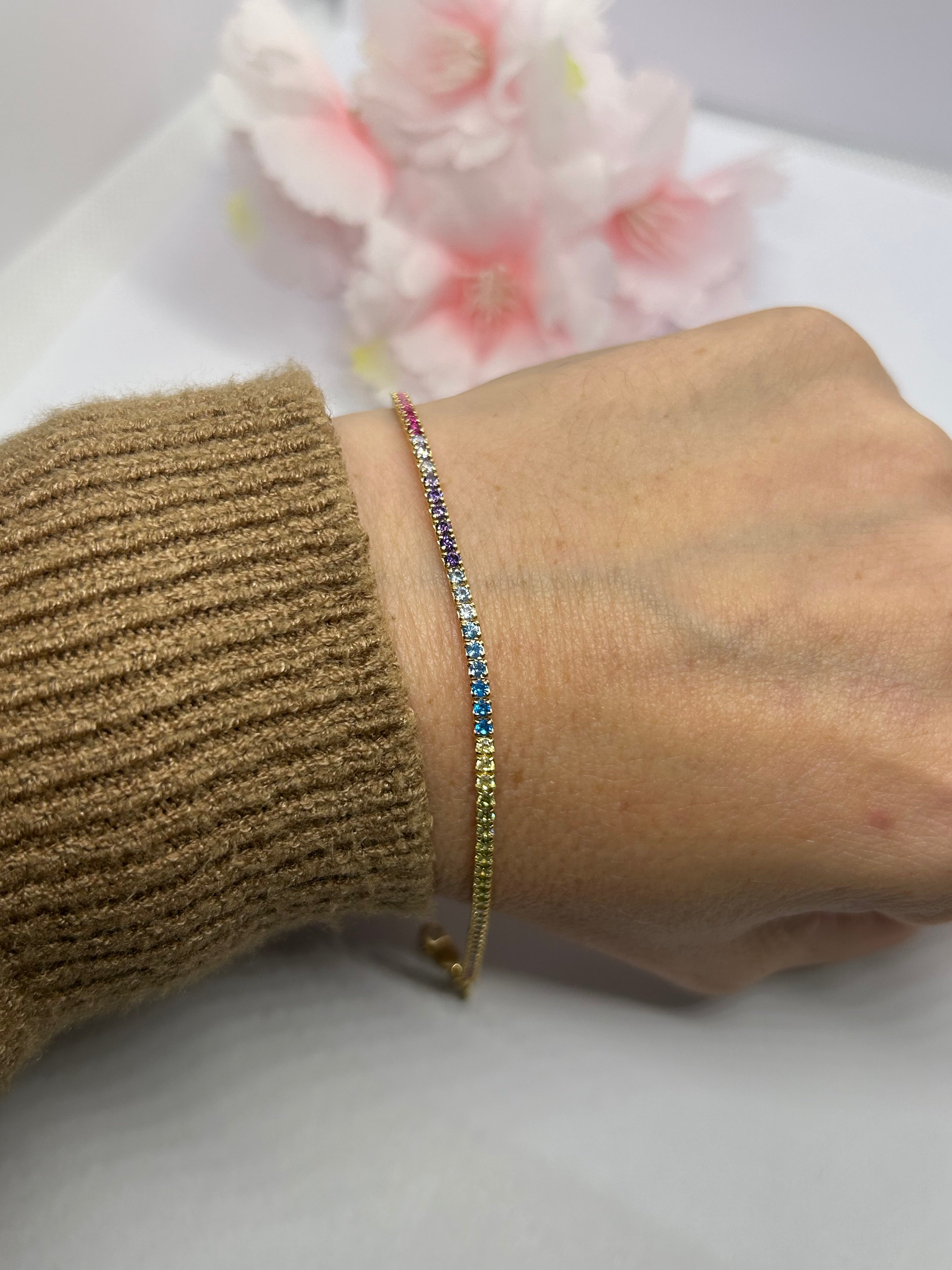 Bracciale Tennis regolabile Gold