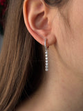 Orecchini Armonia - Cerchietti Argento 925 con Pendente Zirconi Bianchi