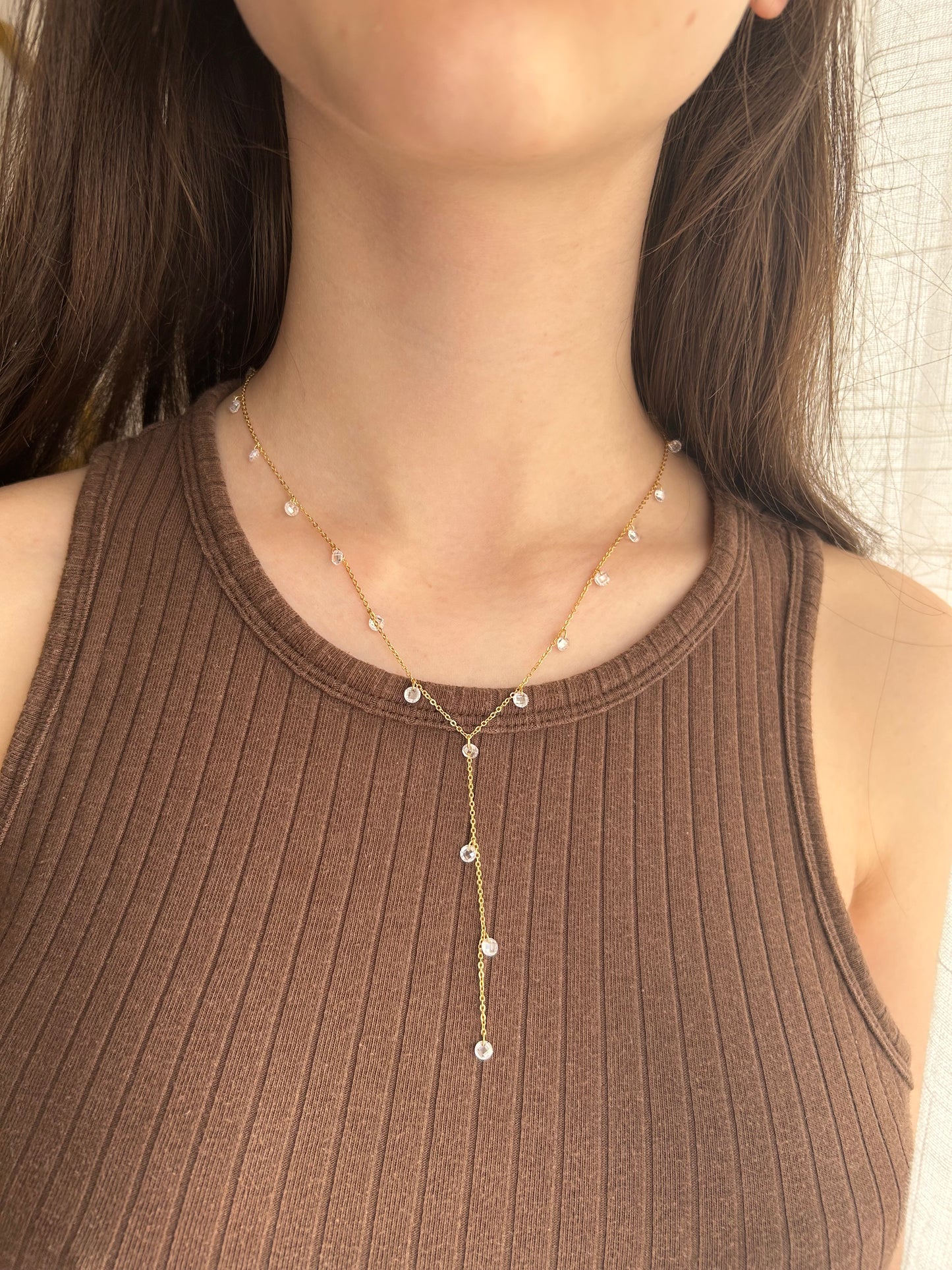 Collana Sophistique Modello Cravatta con Zirconi