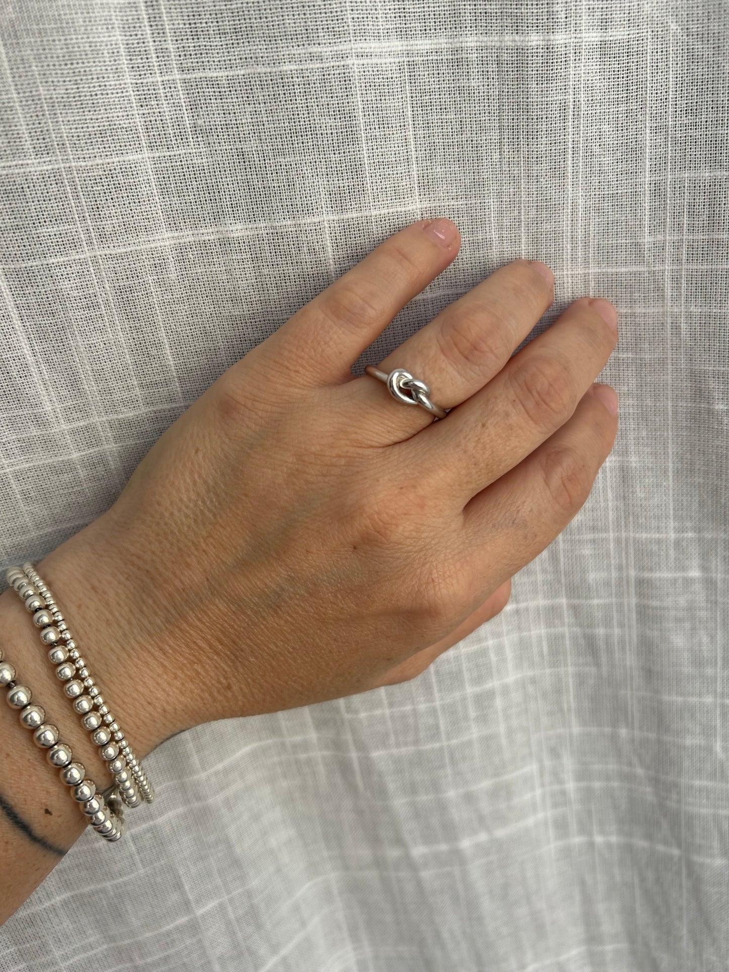 Anello Nodo Regolabile Argento 925 - Simbolo di Legame
