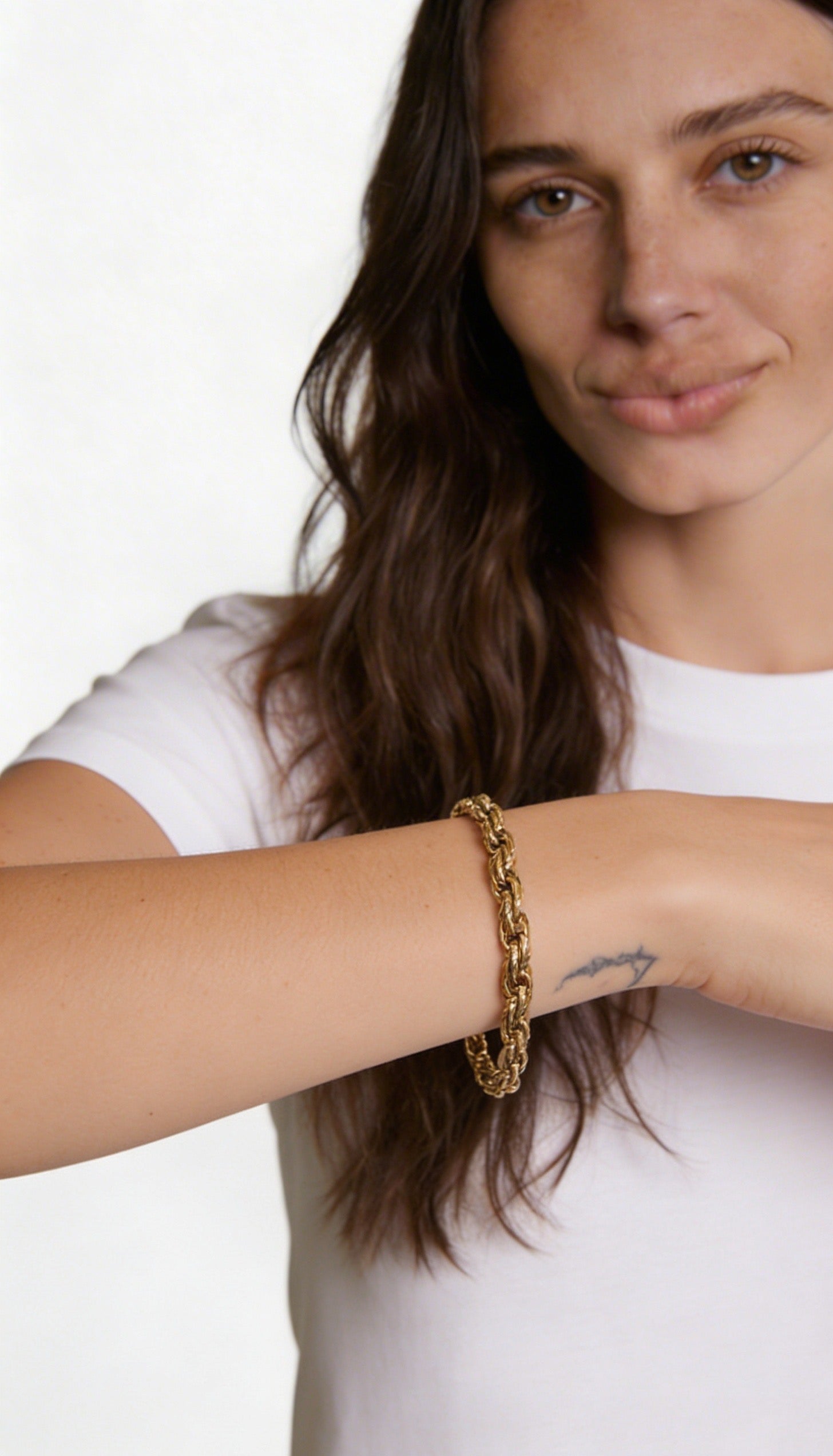 Bracciale Trama Catena Regolabile Acciaio Inossidabile