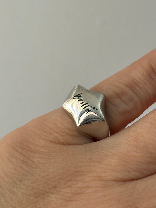 Anello chevalier stella - Argento 925 regolabile personalizzabile