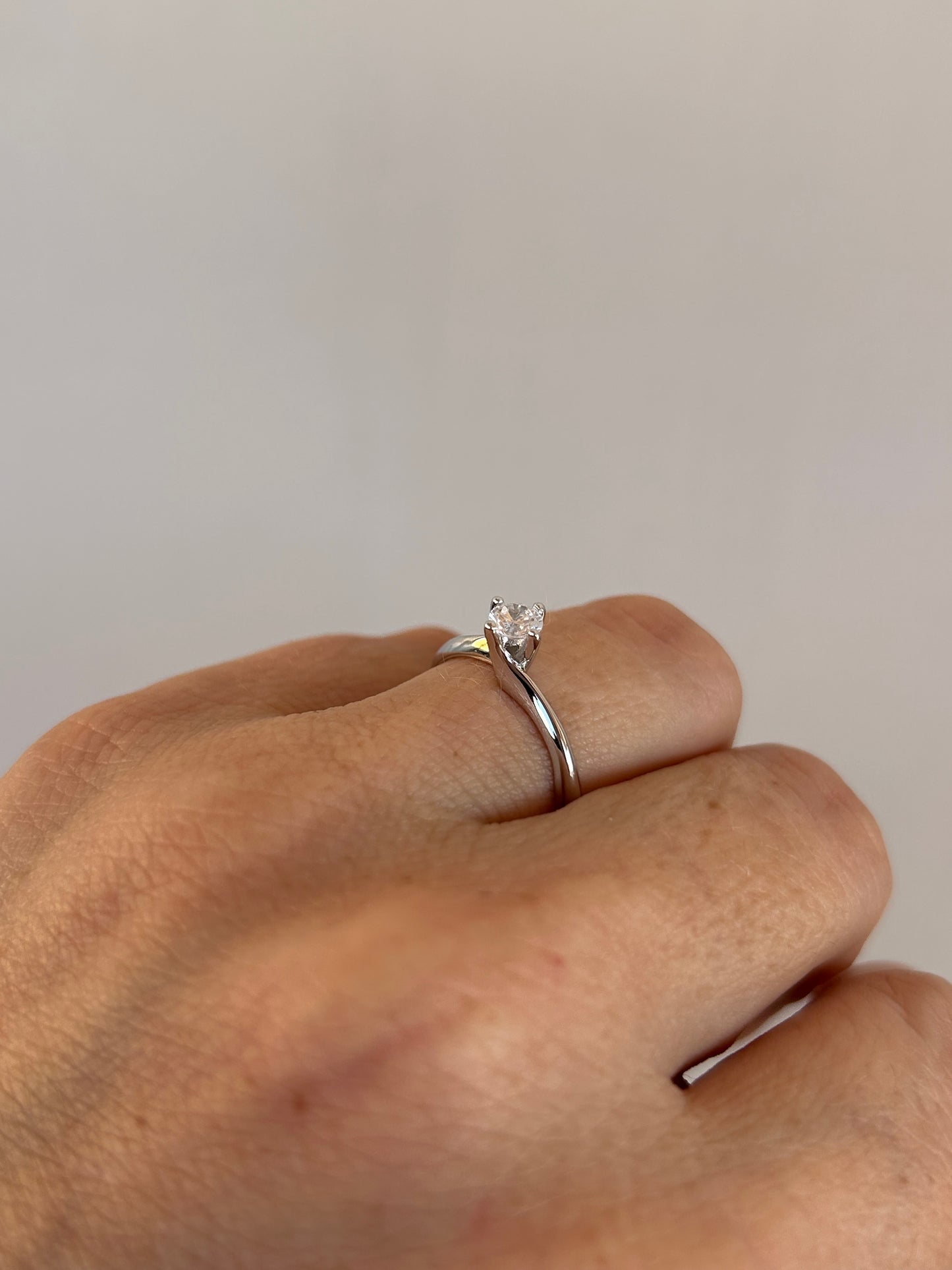 Anello Solitario Fidanzamento Argento 925