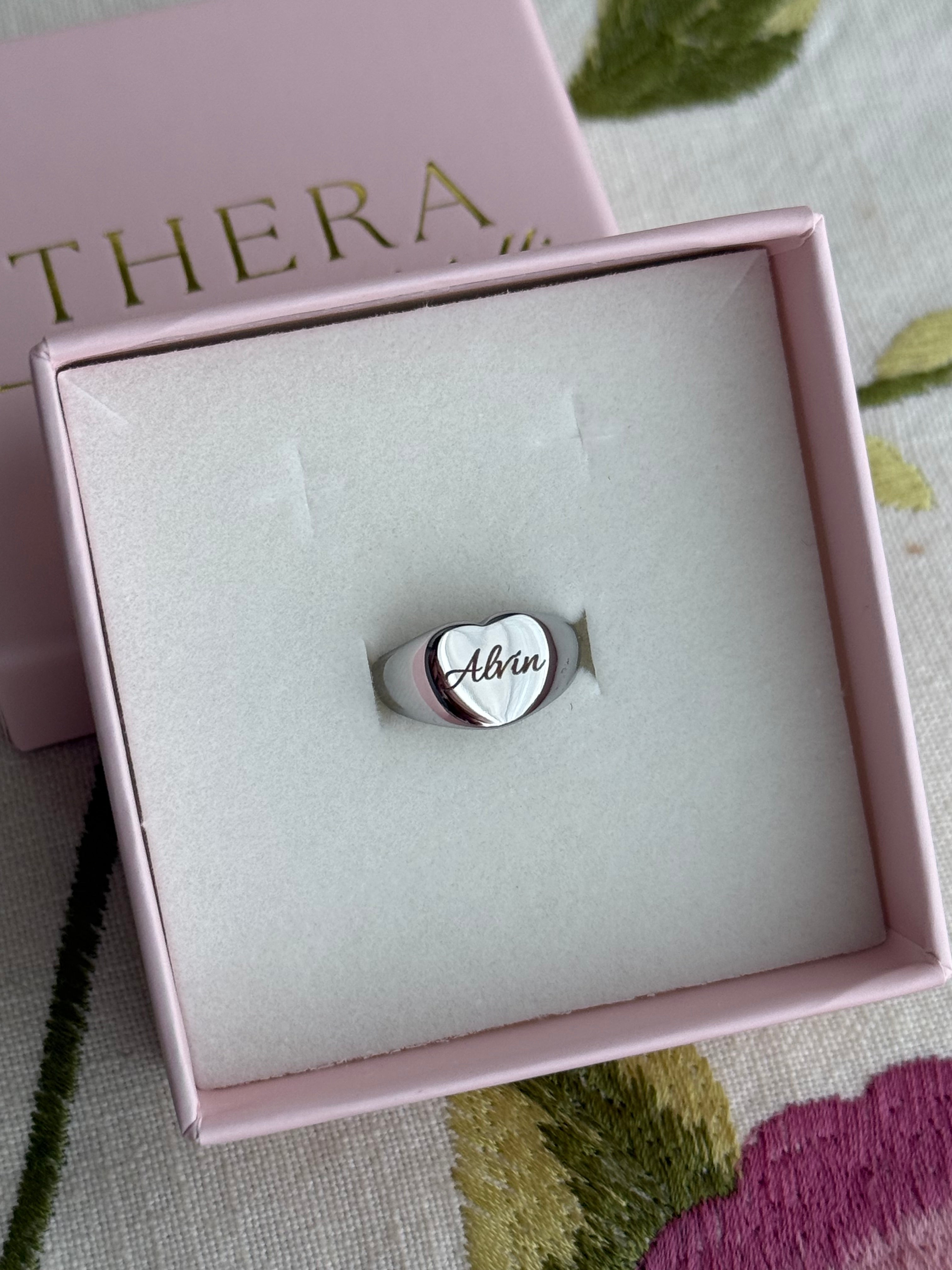 Anello cuore mignolo - personalizzabile acciaio
