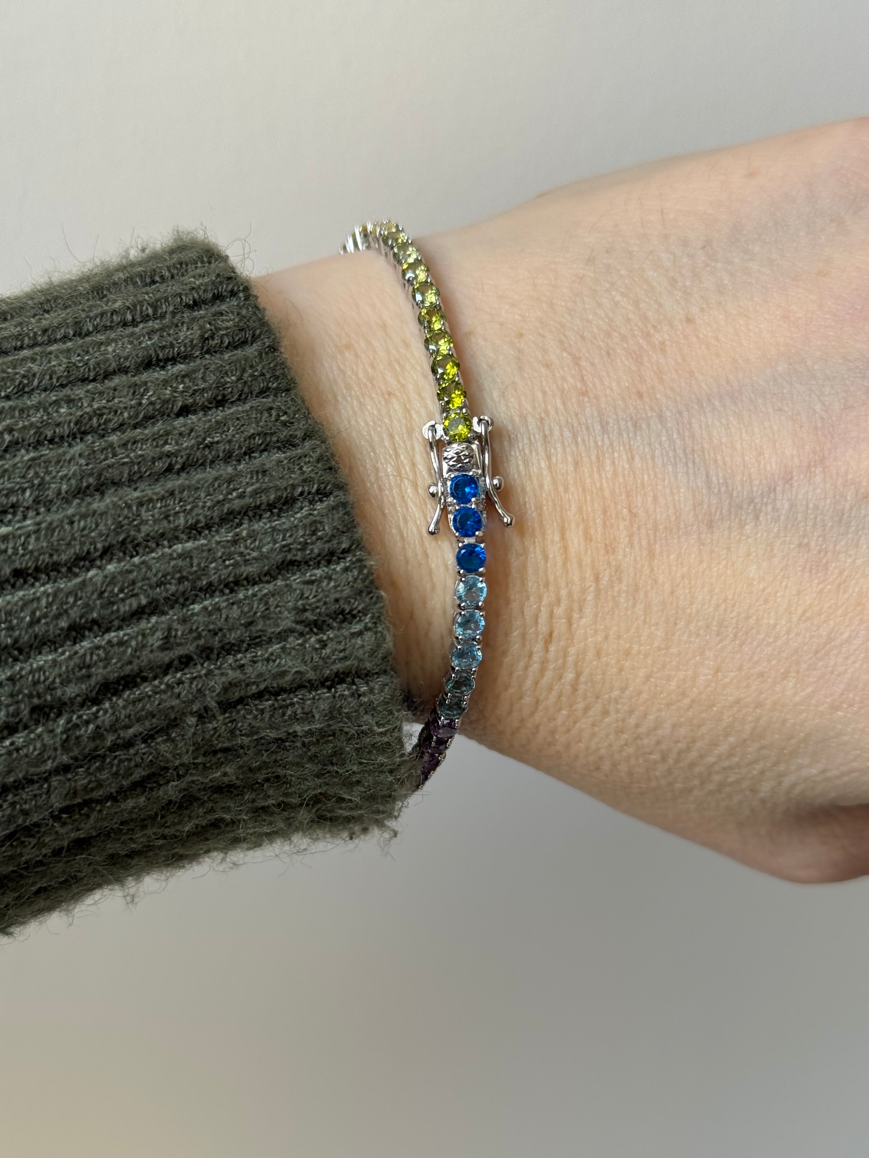 Bracciale Tennis Rainbow Argento 925