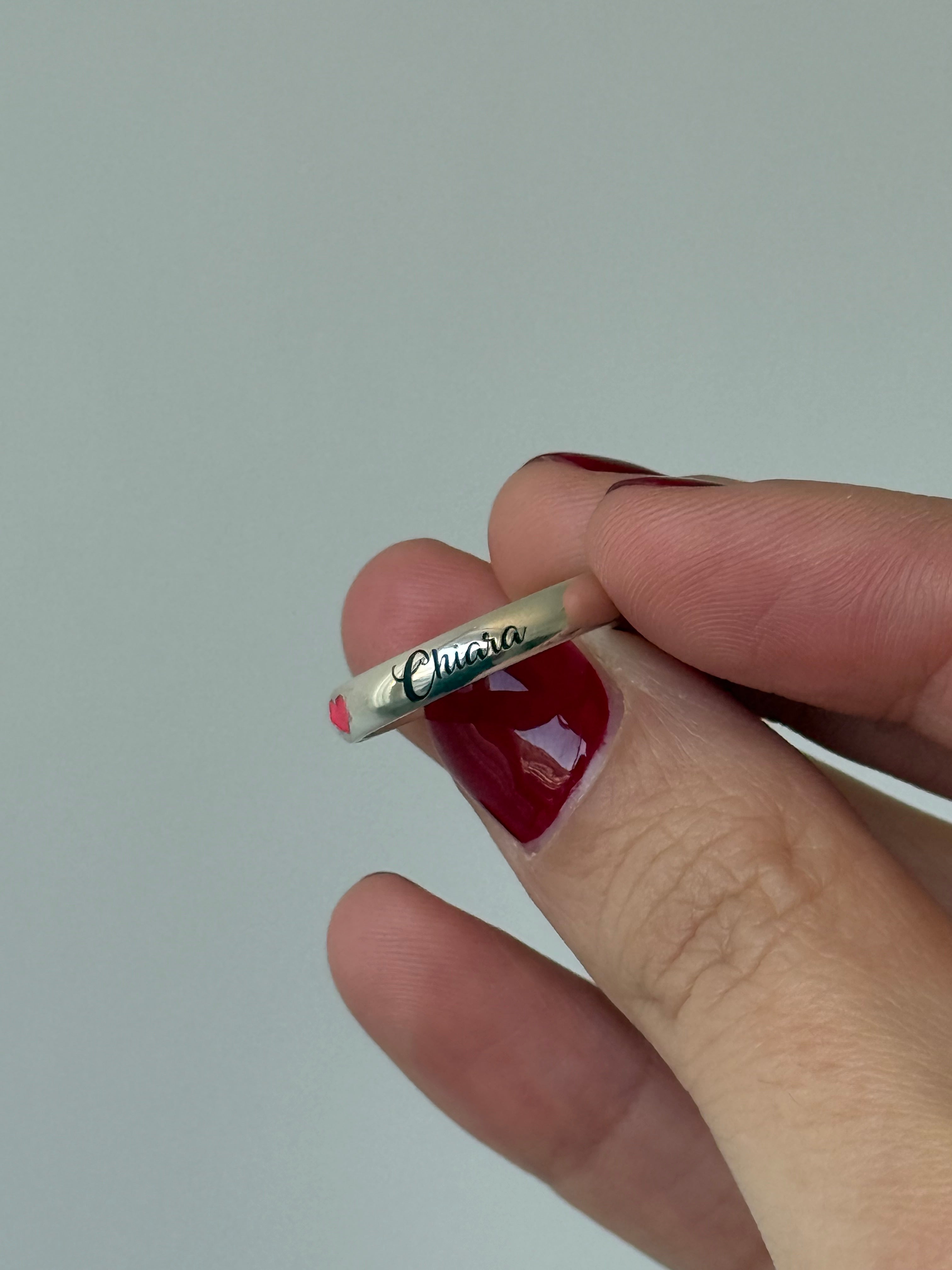 Anello Fedina Legami in Argento 925 Personalizzabile con Incisione