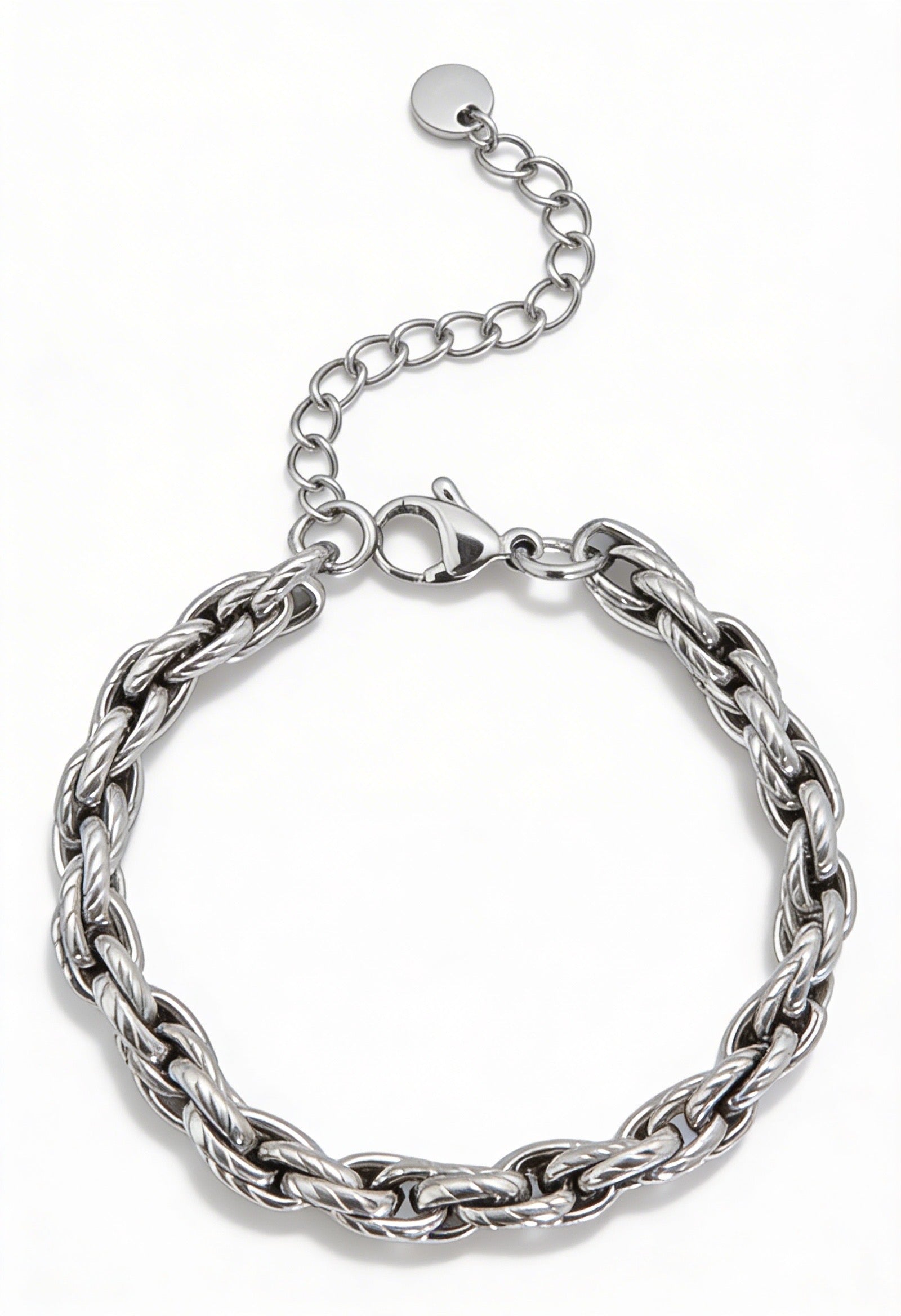 Bracciale Trama Catena Regolabile Acciaio Inossidabile