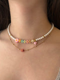 Collana Sferette con Letterina Cubetto in Argento 925 | Personalizzabile