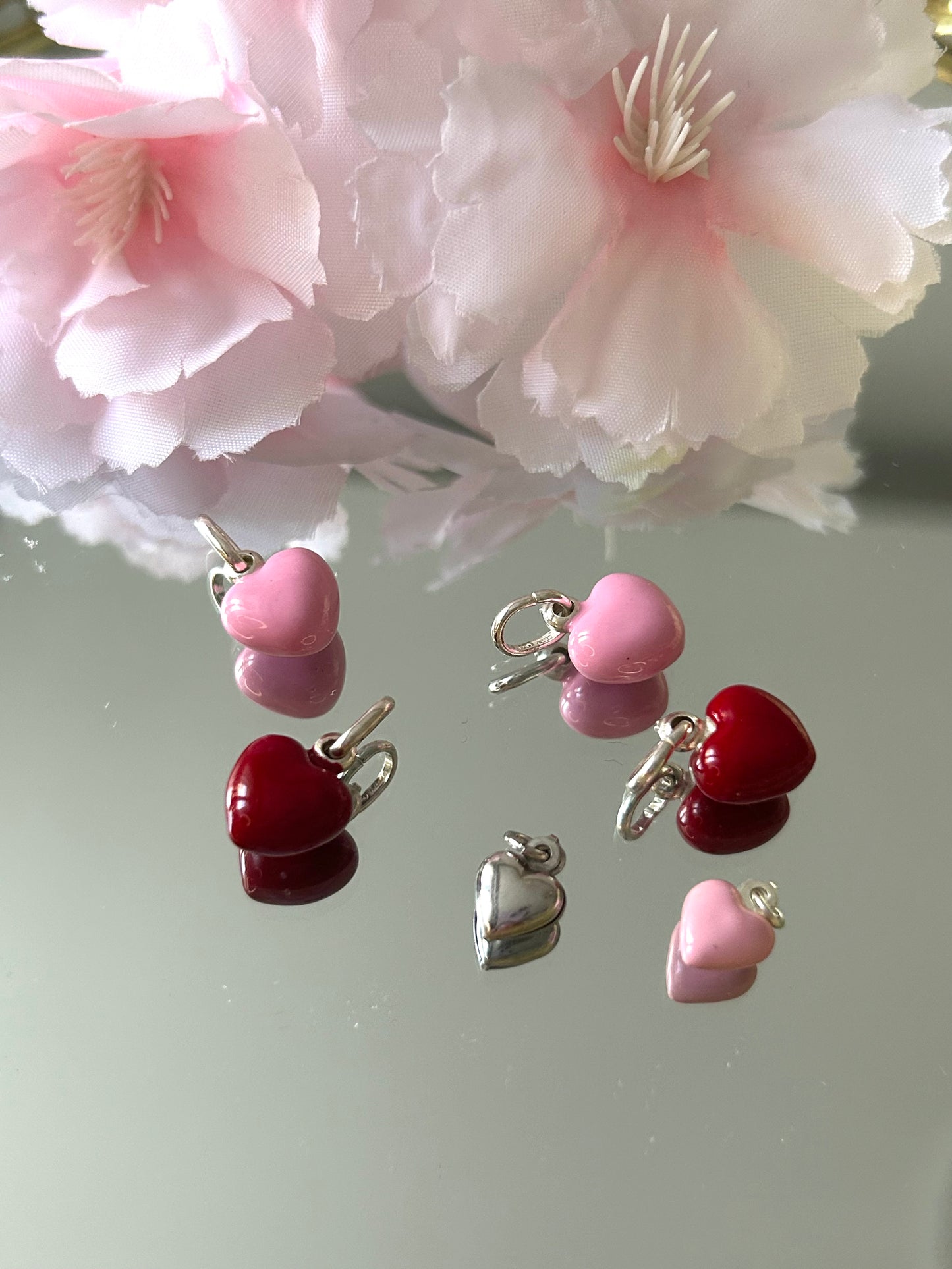 Cuoricini portafortuna smaltati silver big silver