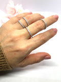 Anello Veretta Eternity slim in argento 925 e zirconi bianchi