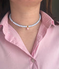 Collana Choker Sardinia — Perline Opache, Cuore Smaltato & Argento 925 | Estate