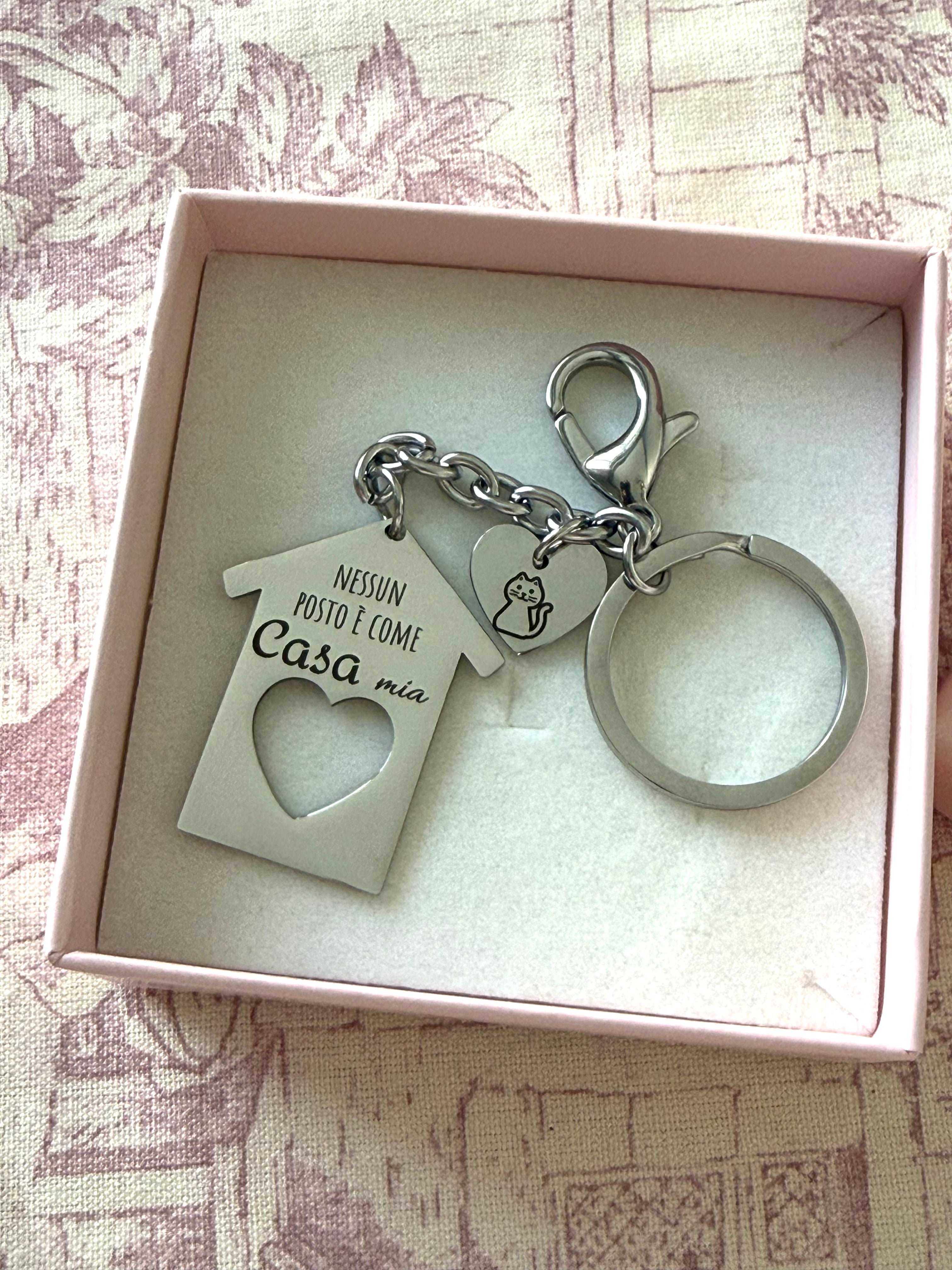 Portachiavi Casetta Love Acciaio Inossidabile Silver