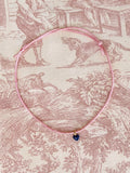 Collana Choker Cordino e Cuoricino Smaltato in Argento 925