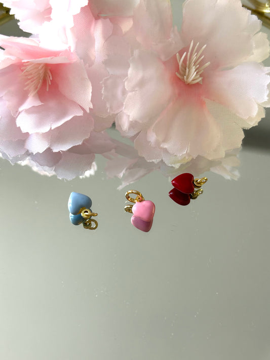 Cuoricini portafortuna smaltati Gold